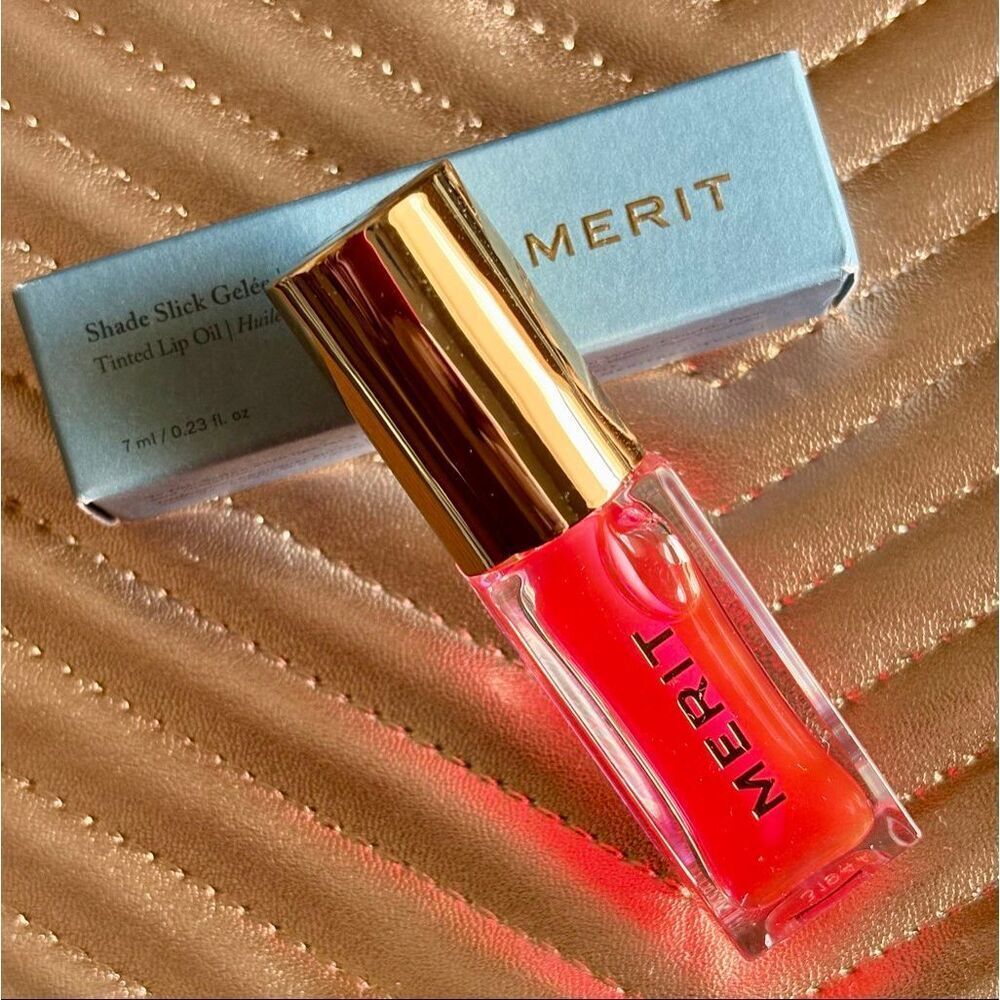 MERIT - NIB Shade Slick Gelée Tinted Lip Oil in "Les Deux" (sheer pink)